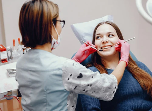 Patient receiving cosmetic dental care at Eagle Lake Family Dentistry